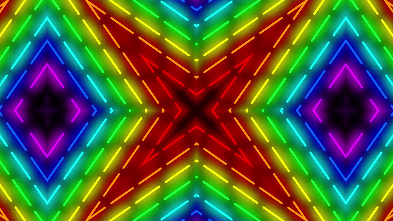 Neon geometric pattern illumination animation motion graphics