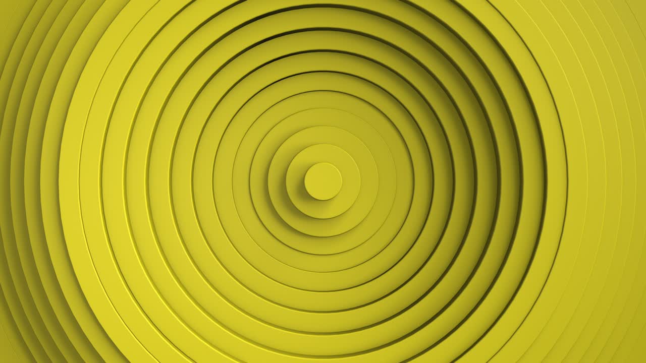 patrón abstracto de círculos con el efecto de desplazamiento. animación de anillos limpios amarillos. fondo abstracto para la presentación de negocios. loop sin costuras 4k 3d render.