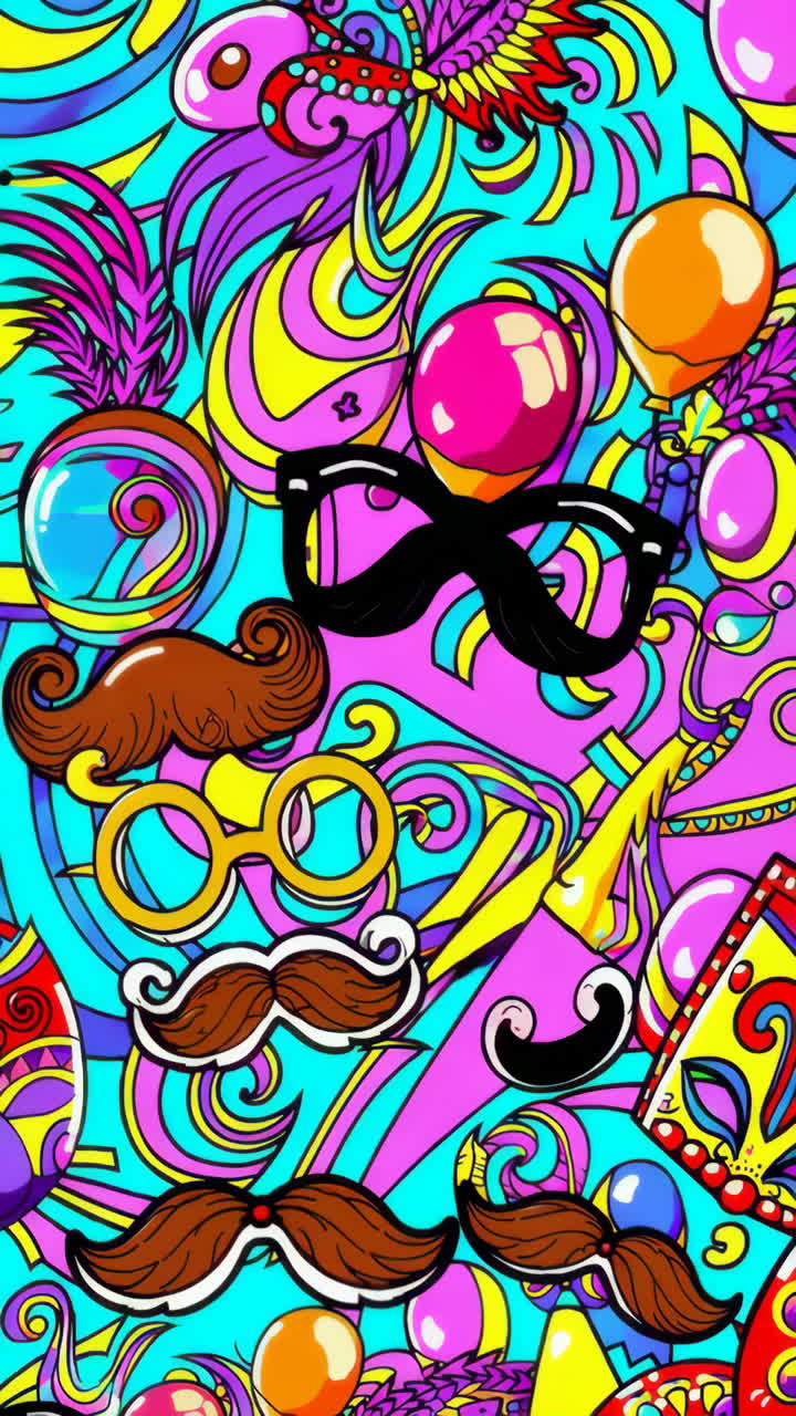 Vibrant Psychedelic Party Props Pattern