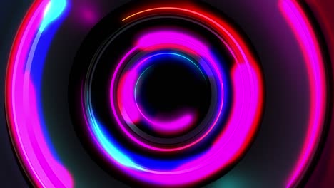 abstract seamless loop of 3d render neon circle. círculos de neón azules y púrpuras abstracto futurista de fondo de movimiento de alta tecnología loop seamless. video animación 3d ultra hd 4k.