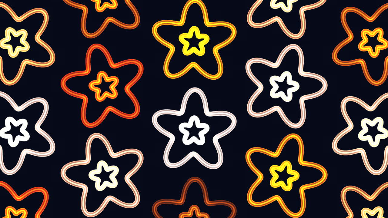A charming seamless pattern featuring pink stars set against a black background. The design exudes a whimsical and elegant feel, perfect for various creative projects