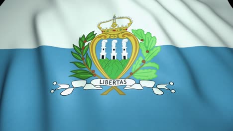 waving realistic san marino flag on background, loop animation