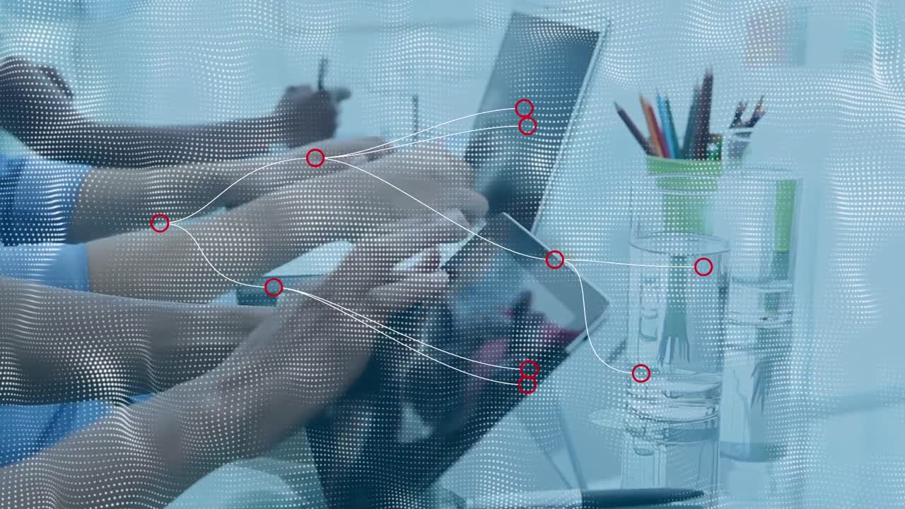 사무실에서 다양한 사업가들에 대한 모양의 애니메이션