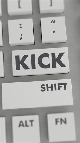 presión del botón de patada en el teclado vídeo vertical