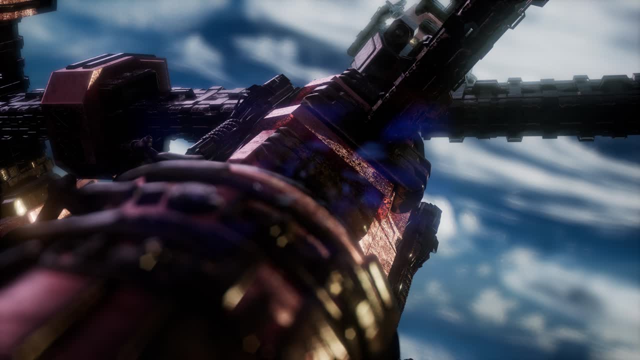 지구와 우주선. 지구 위의 우주선