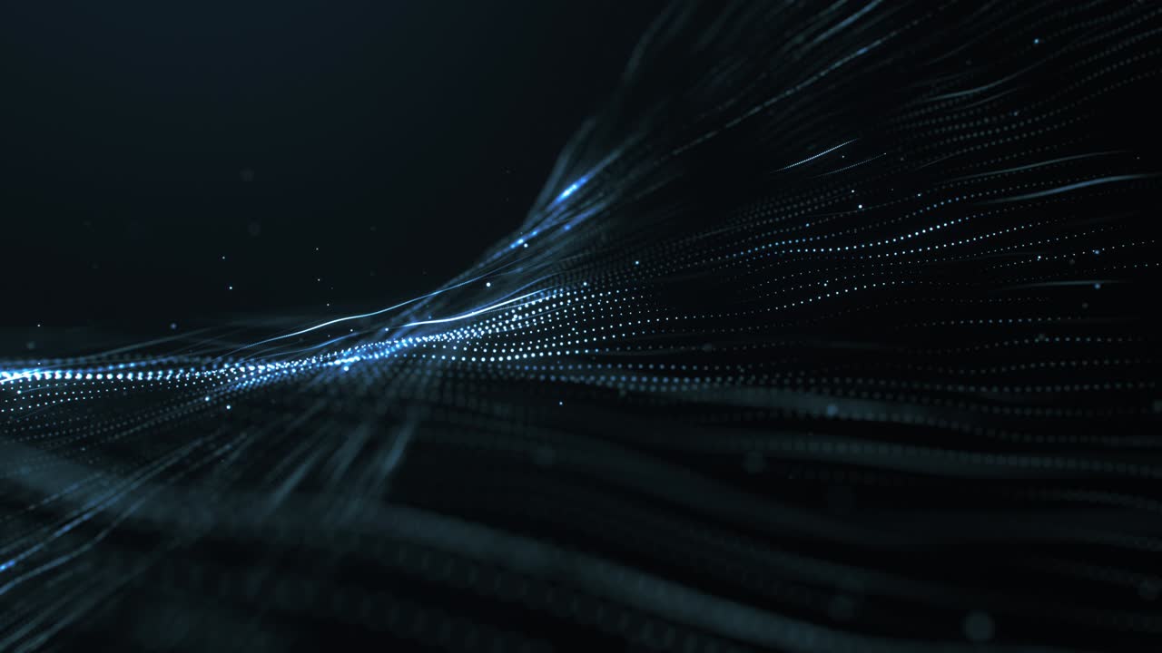 animación abstracta de cuerdas brillantes de partículas