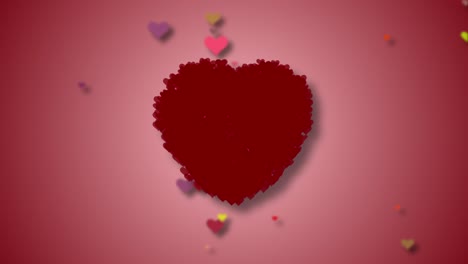 corazón rojo con corazones de colores mixtos - día de san valentín