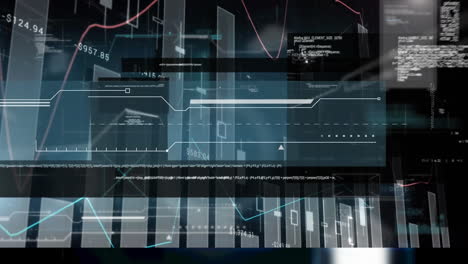 Animación-De-La-Interfaz-Con-Procesamiento-De-Datos-Estadísticos-Sobre-Fondo-Negro