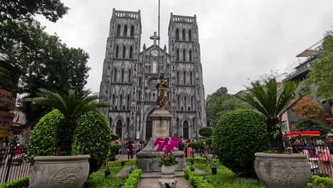 st. joseph's cathedral with surrounding garden