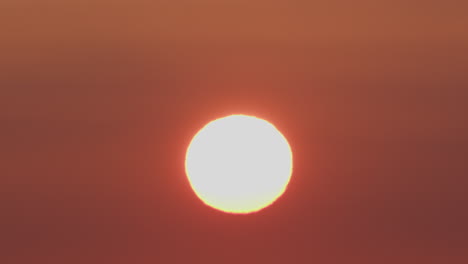 telephoto shot of the sun at sunset