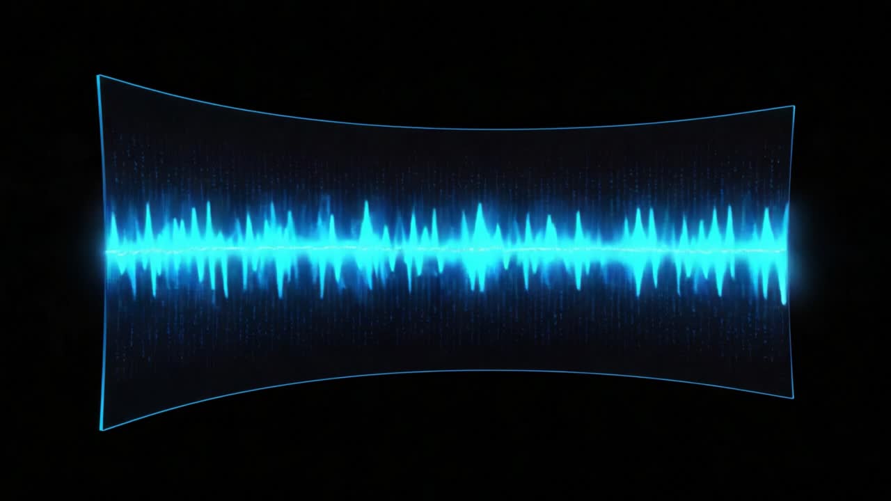Dynamic Visualization of Audio Waves: An Engaging Journey Through Sound Frequencies in a Vividly Glowing Oscilloscope Display