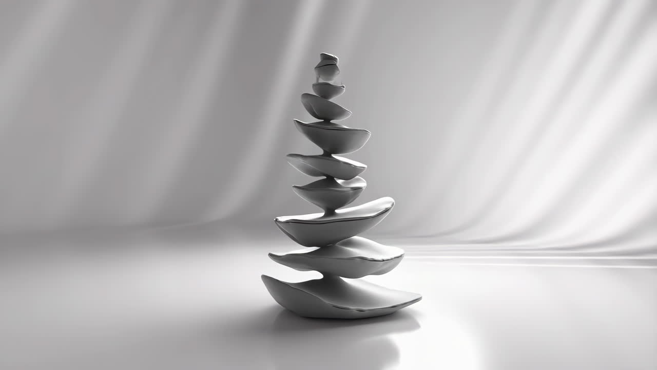 Abstract Stacked Sculpture of Organic Shapes