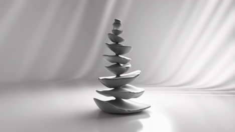 abstract stacked sculpture of organic shapes