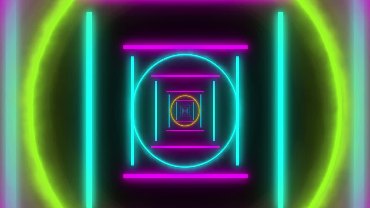 검은색 배경에 움직이는 모양의 애니메이션