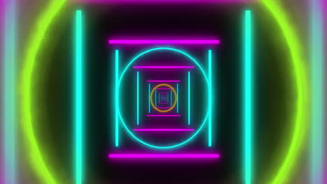 animación de formas en movimiento sobre fondo negro