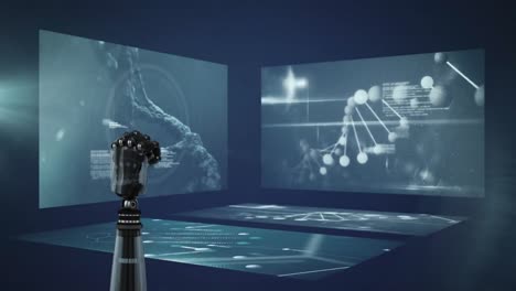 Digitally-generated-video-of-robotic-hand-and-medical-data-processing