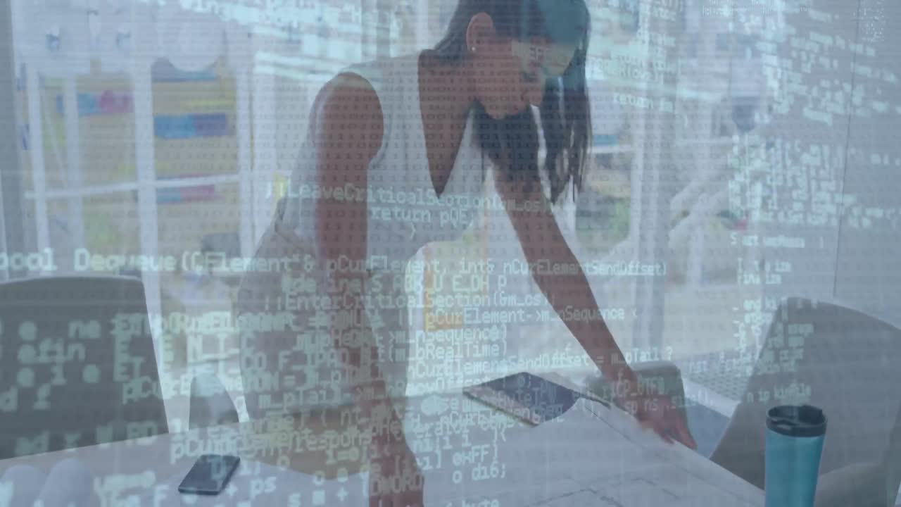 스타디움에서 럭비 선수들에 대한 데이터 처리 애니메이션