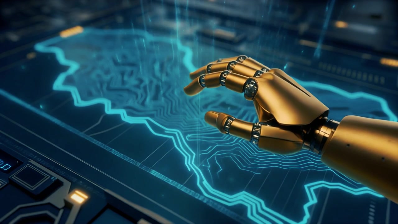 Robotic Hand Interacting with Digital Holographic Data Interface