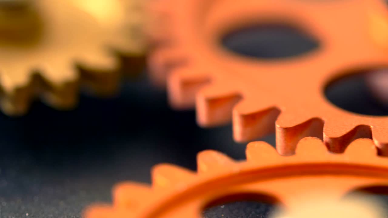 ruote meccaniche dell'orologio rotante-macro