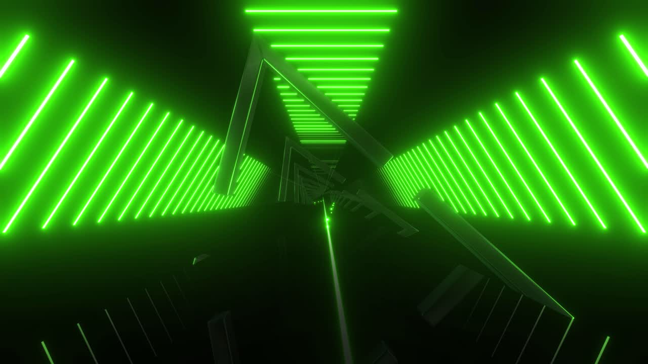 네온 녹색 삼각형 터널