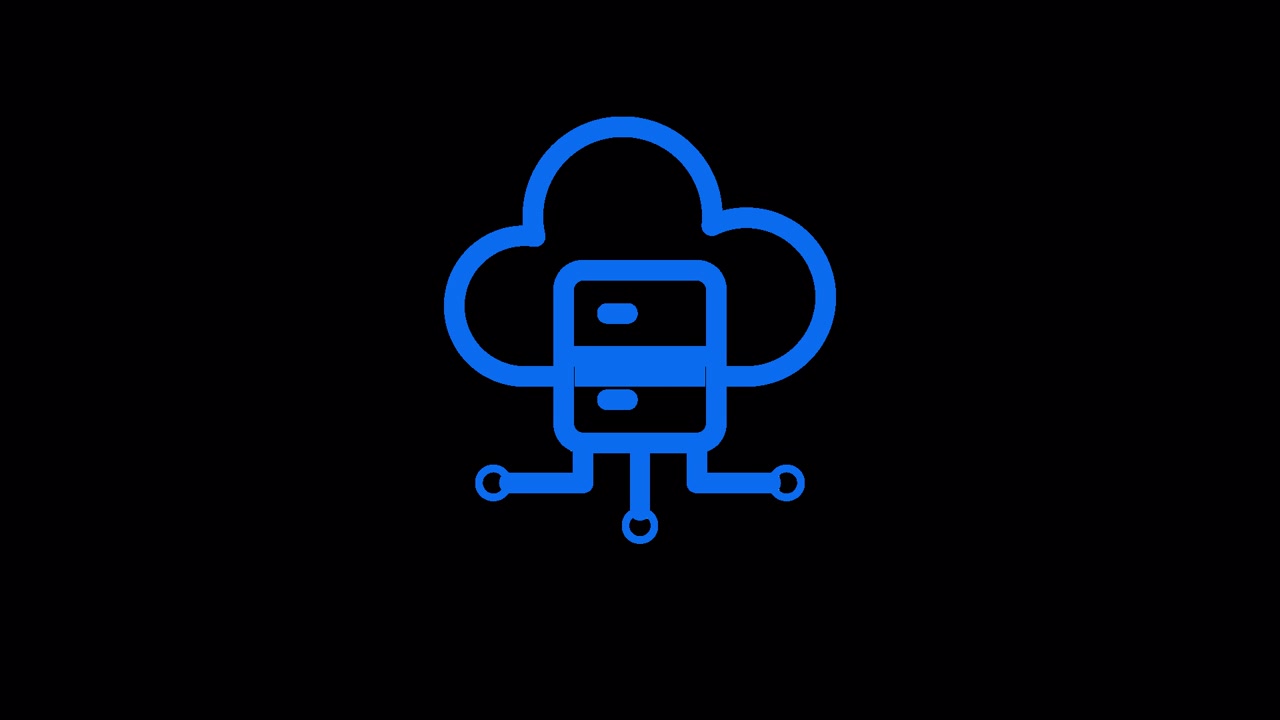 Animated Cloud Computing and Data Network Icon