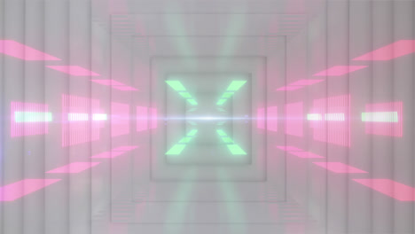 animation of digital tunnel over white squares