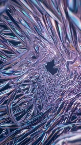 abstract iridescent metallic wire vortex
