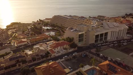 aerial view of tenerife island drone fly above residential district , real estate concept rent for holiday long term digital nomad