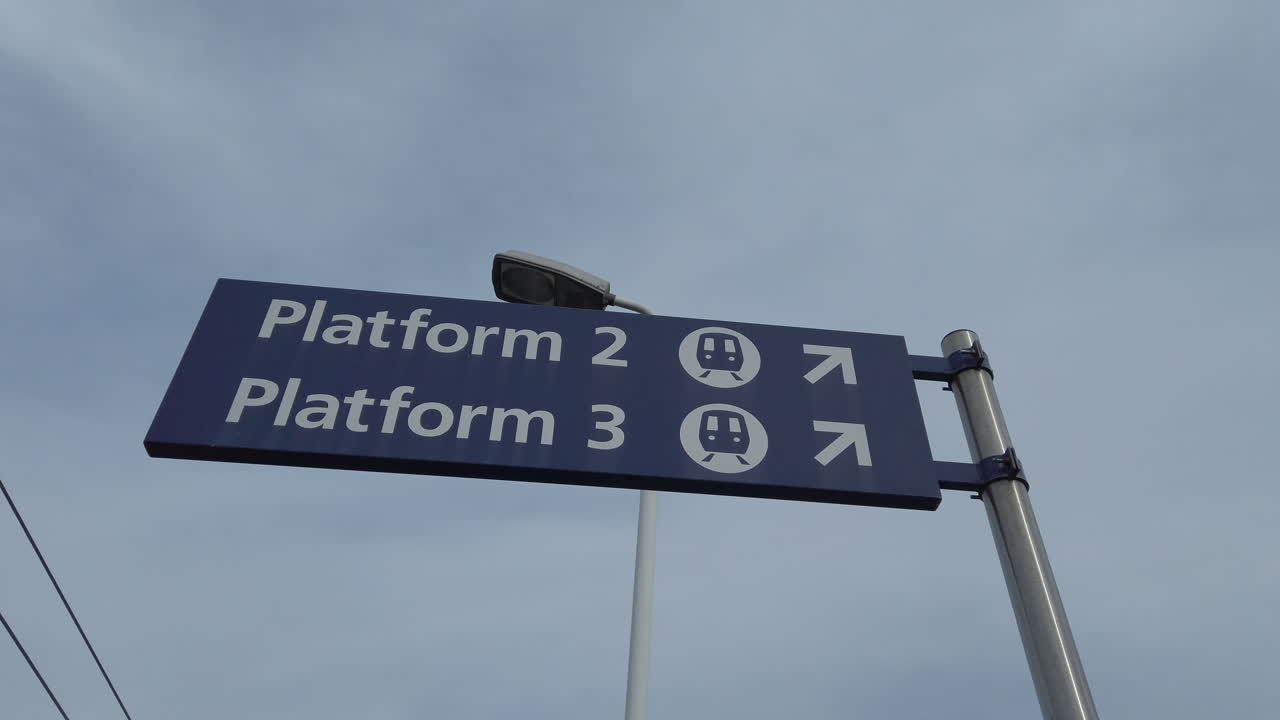 Platform 2 and 3 Train Station Sign