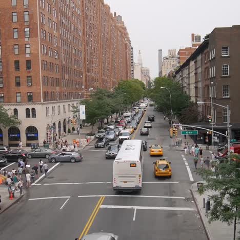 new york city traffic_high angle looking down at traffic