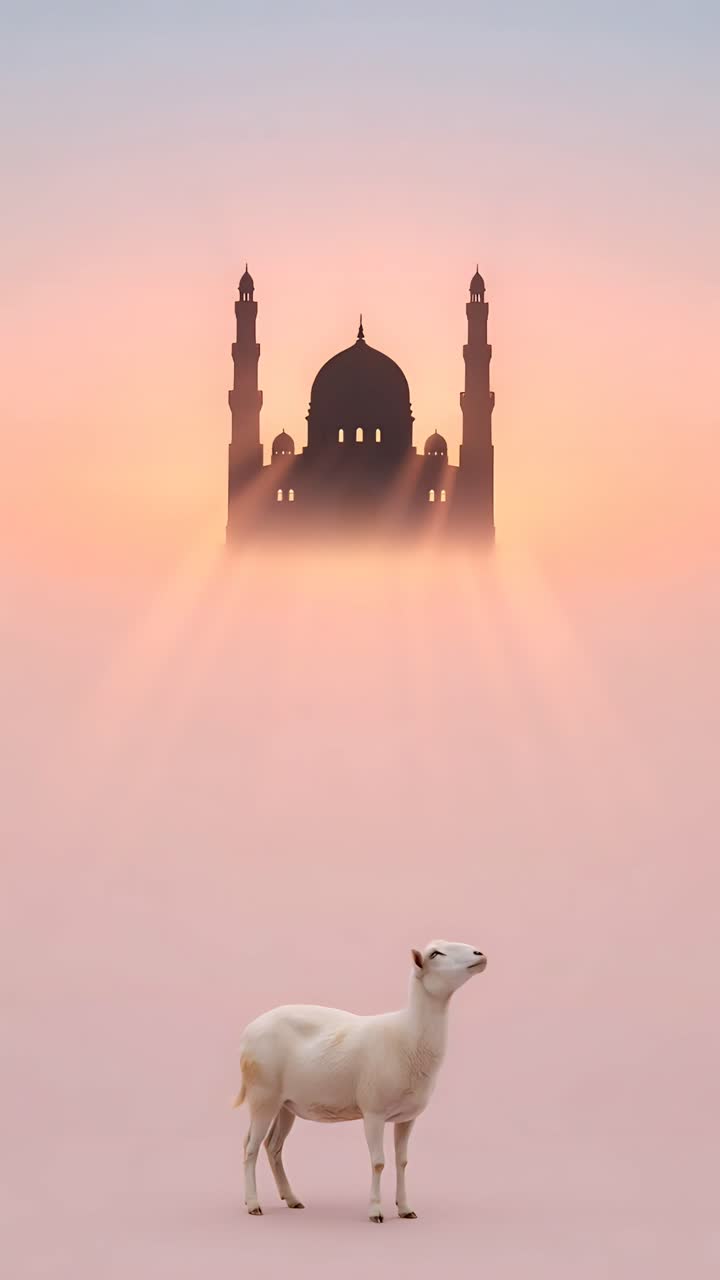 Mesquita Eid al-Adha Fundo Islâmico 4K.