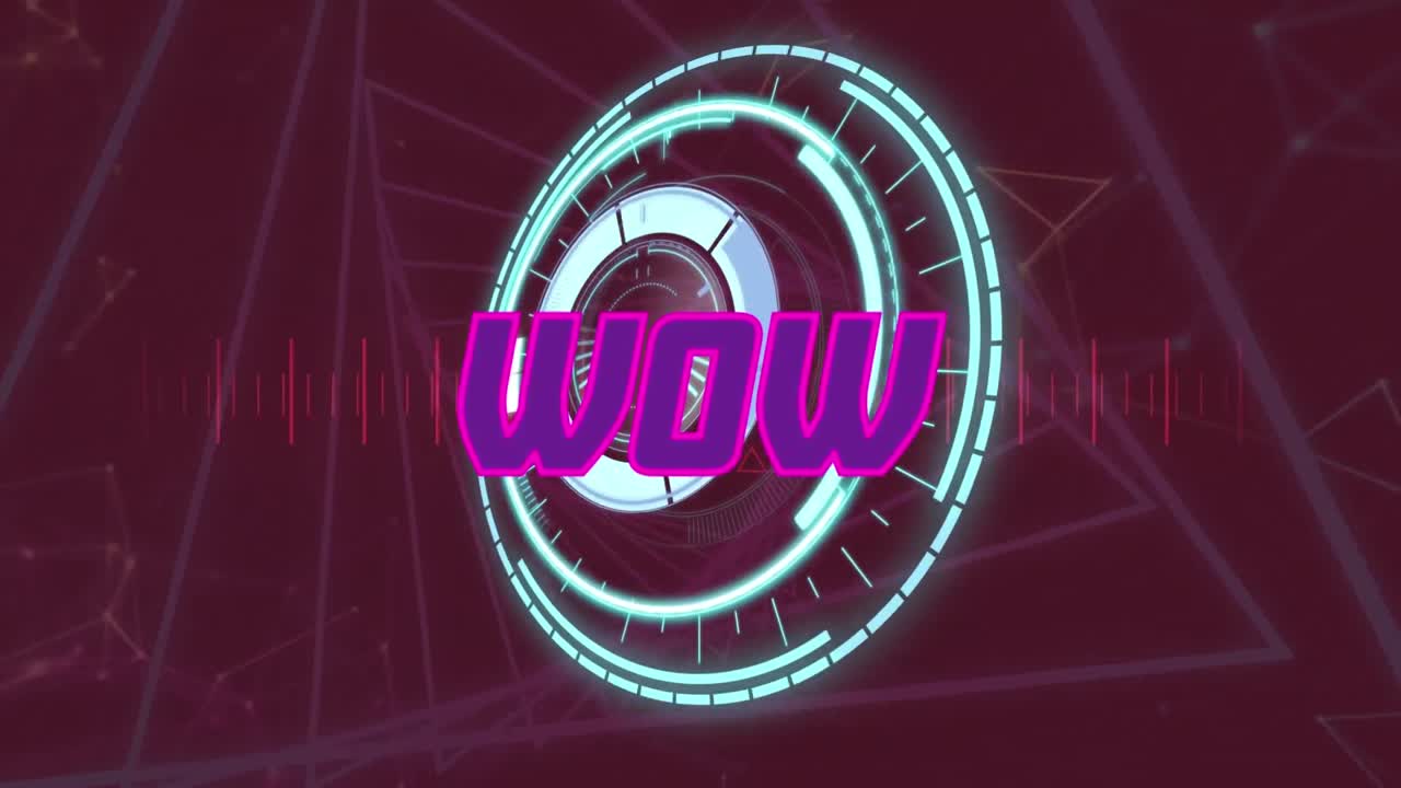 animación del texto wow sobre las formas