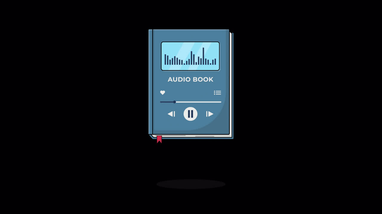 Animeret lydbogsafspiller-brugerflade med equalizer