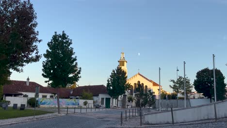 Protestant-Christian-church-seen-from-the-main-road-in-the-city-of-Lisbon,-Portugal