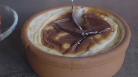 close-up of creamy rice pudding