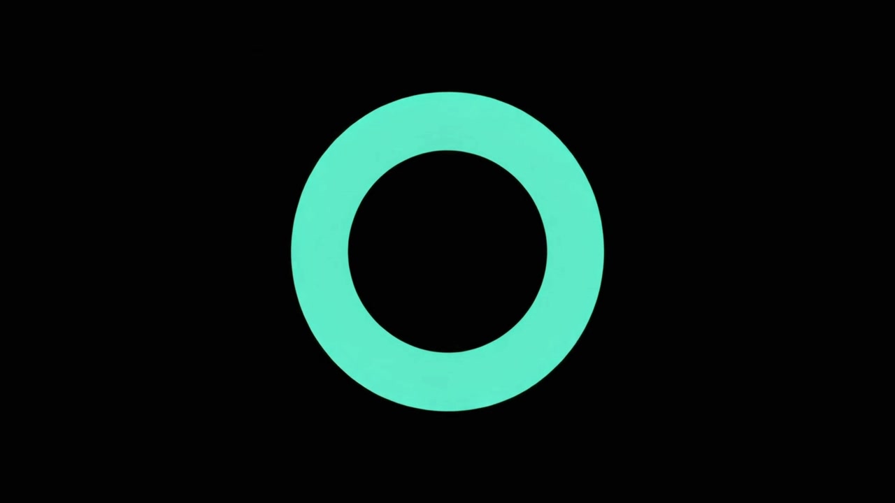 Animated Teal Circle Expanding on Black Background