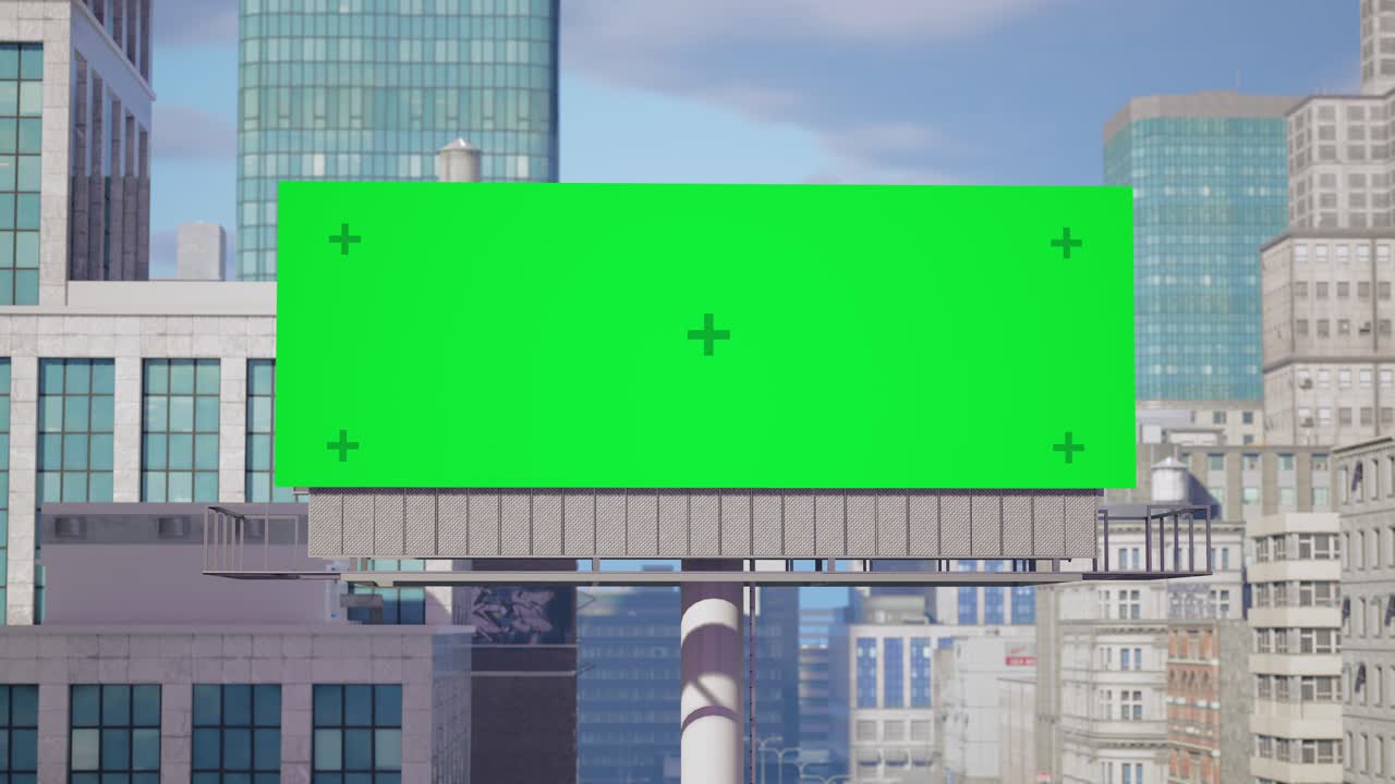 Green Screen Billboard in a Cityscape
