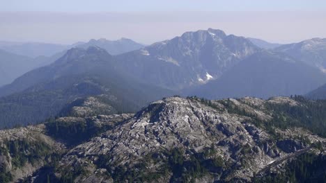 beautiful rugged mountain landscape seen from flying aircraft