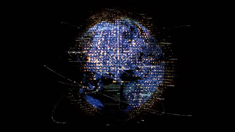 Futuristische-Globale-Kommunikation-über-Breitband-Internetverbindungen-Zwischen-Städten-Auf-Der-Ganzen-Welt-Mit-Matrix-Partikel-Kontinentkarte-Für-Head-Up-Display-Hintergrund