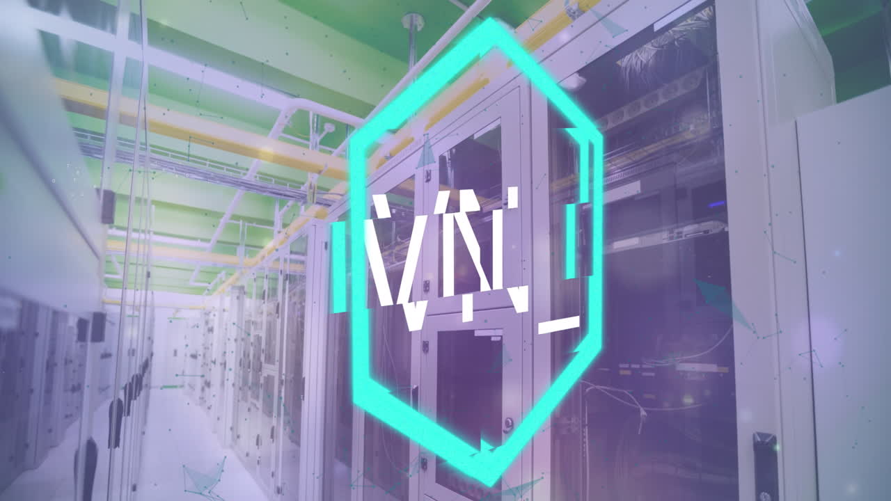 animación de texto nft y procesamiento de datos a través de servidores informáticos.