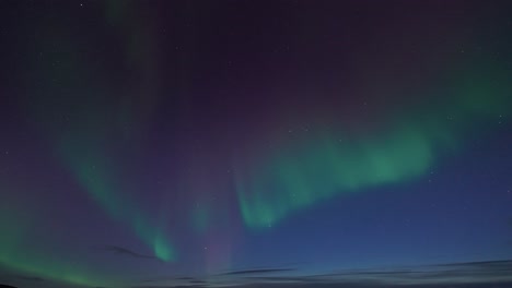 una espectacular danza de la aurora boreal en el oscuro cielo de invierno