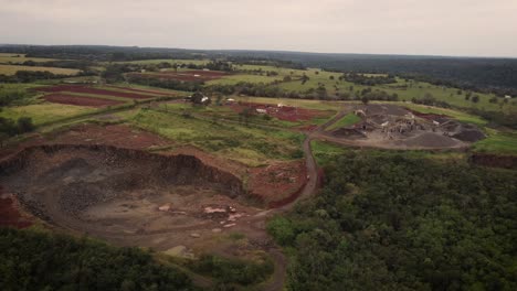 Open-stone-quarry,-Brazil-near-Iguazù-river-mouth