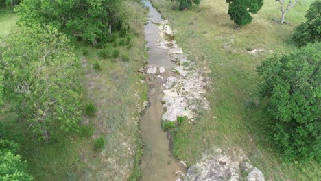 Aerial-drove-flight-over-the-South-Cypress-Creek-near-Marble-Falls-and-Johnson-City-in-Texas