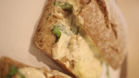 close-up of two open-faced sandwiches
