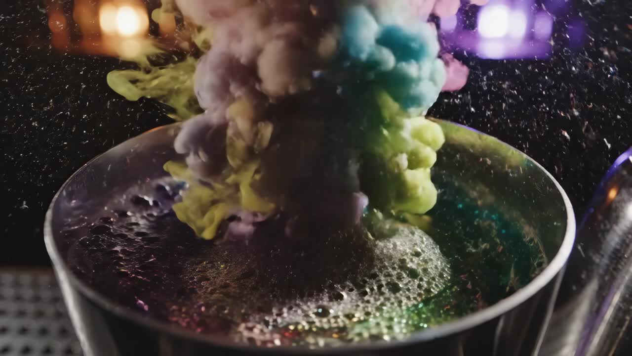 Colorful Cocktail Mixing with Vapor