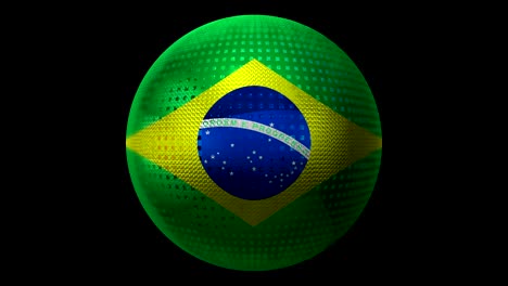 flag of brazil as an icon. rotating ball with texture.