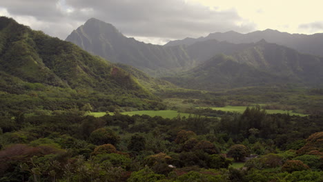 push towards gorgeous landscape in oahu, hawaii