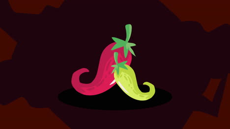 tow chili peppers vegetables animation