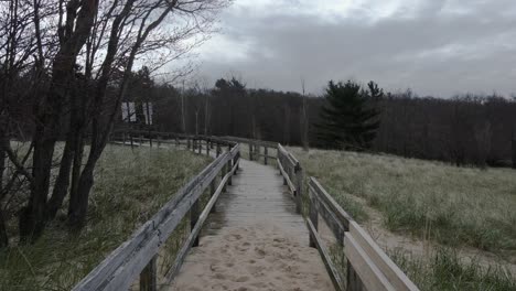 Rückwärtsgang-Durch-Die-Alte-Promenadenstruktur-Des-Bronson-Park