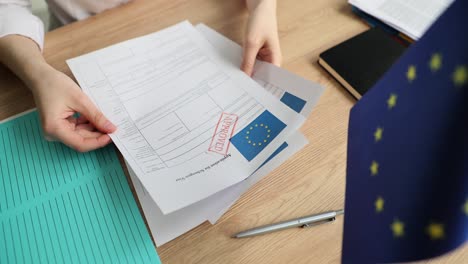 schengen visa applications with eu flag and approval stamps